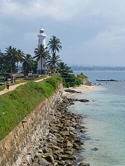 Galle Fort lighthouse on the coast of Sri Lanka